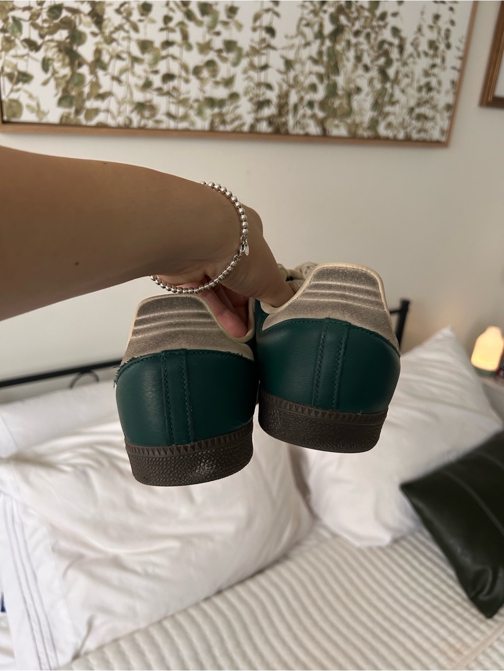 adidas Samba Sneaker in Green and Cream - Picture 5 of 8
